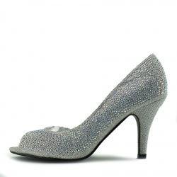 Minnie Sparkle Peep Toe Kitten Heels 