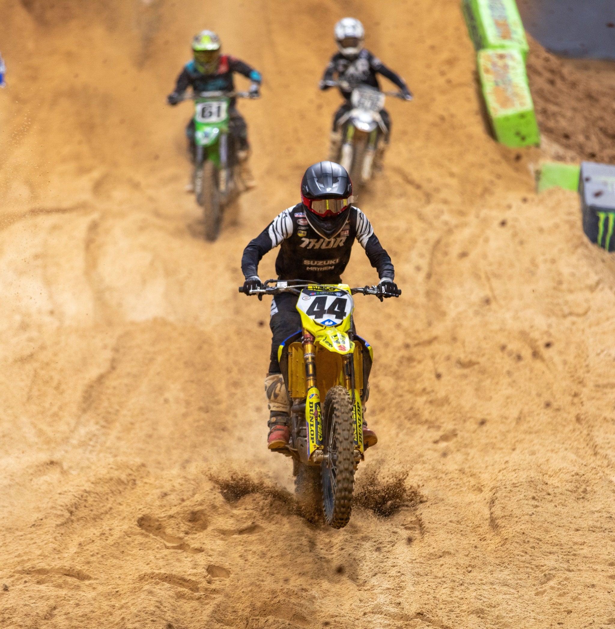 Kyle Cunningham (#44) goes down chasing his best result this year in Atlanta