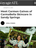 VoyageATL article screenshot CarmaBella Skincare