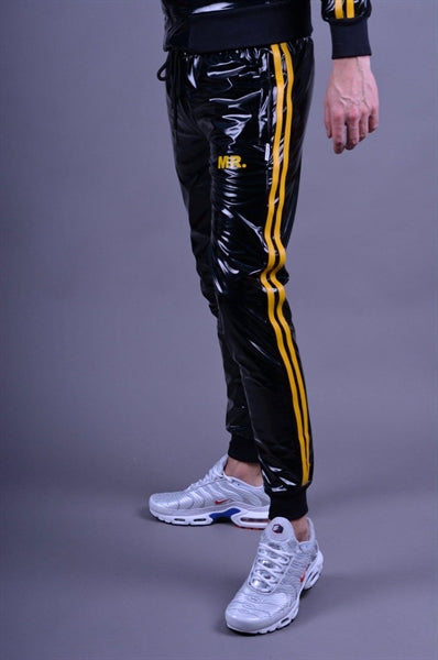 Riegillio PVC tracksuit pants yellow stripes | Fetish | Sk8erboy®