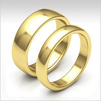 10K yellow gold low dome wedding bands