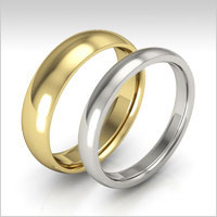 10K gold half round wedding bands