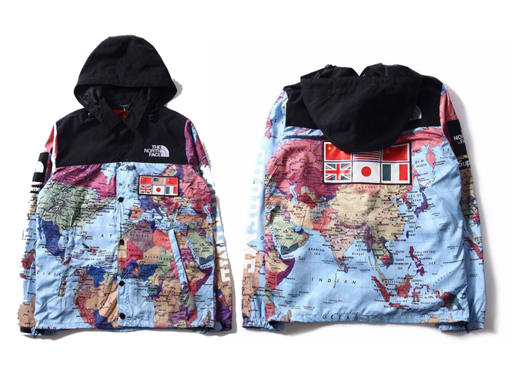 north face x supreme map jacket