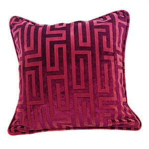 Raspberry Pink Greek Throw Pillow with Insert