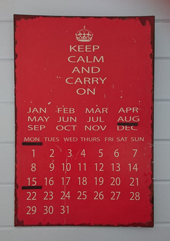Keep Calm and Carry on Calendar