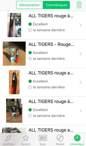 ALL TIGERS yuka excellent rouge levres naturel vegan