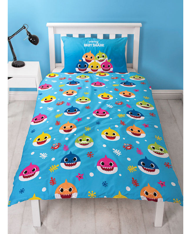 Baby Shark Single Duvet Cover And Pillowcase Set Baby Shark