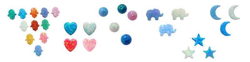 Synthetic Opal Charm Shapes