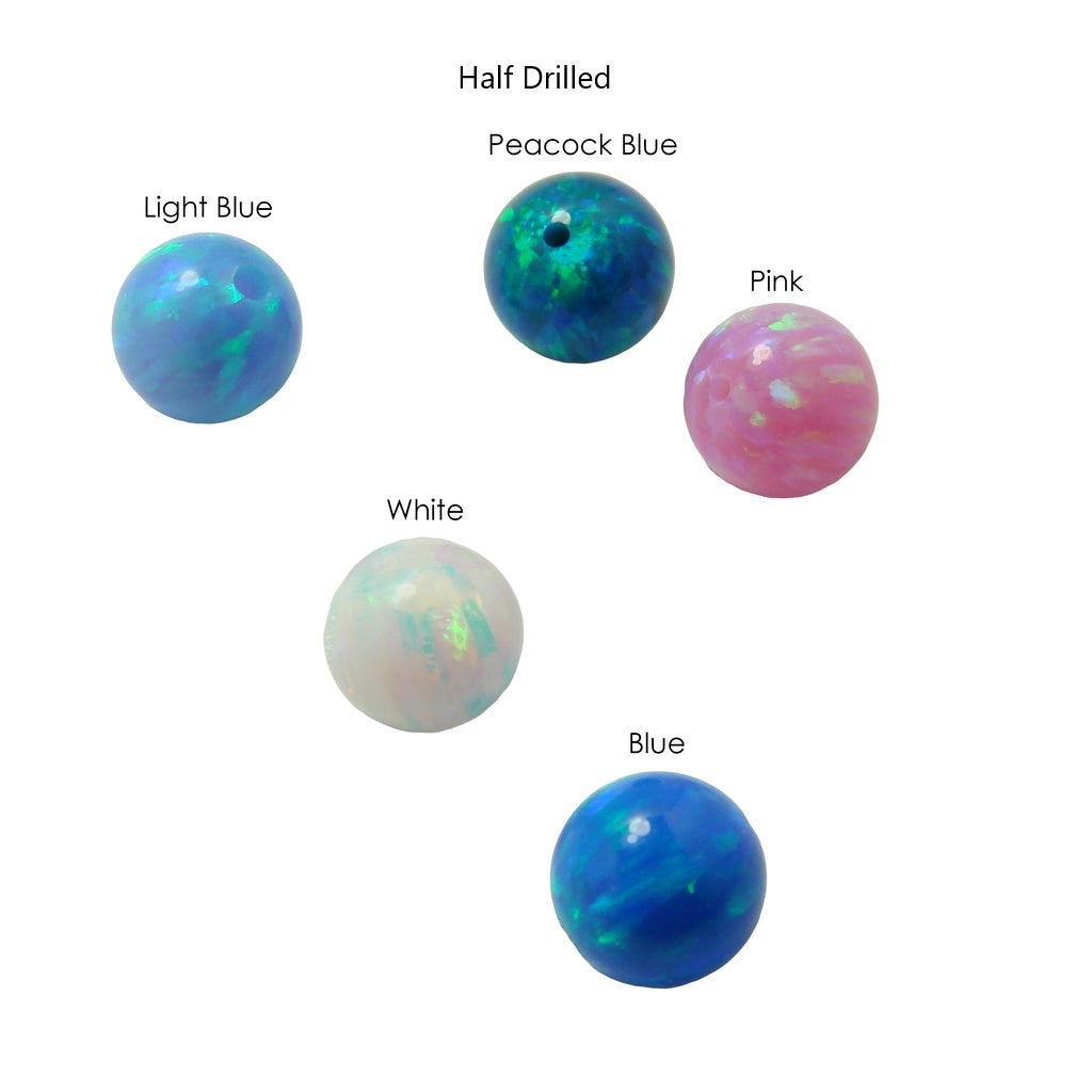 SYNTHETIC OPAL BEAD BLUE FULLY DRILLED 