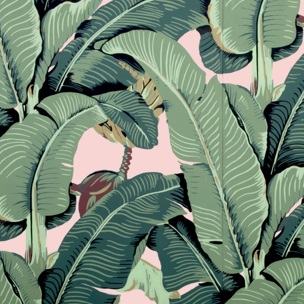 The Iconic Beverly Hills™ Banana Leaf Wallpaper - Pink Palace