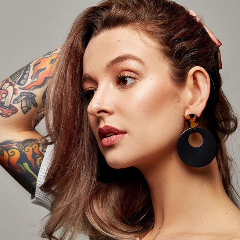 lightweight leather earrings statement 