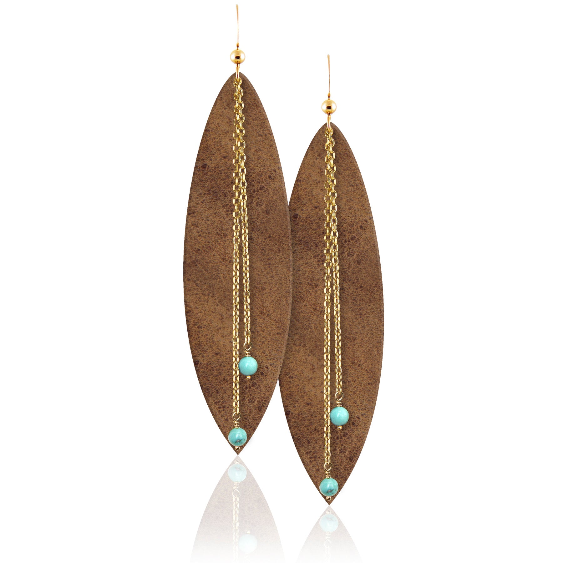 gemstone leather earrings