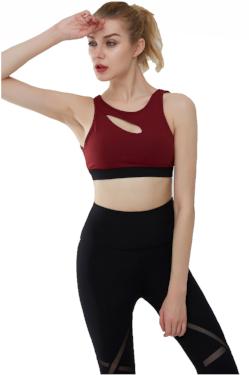 dark red sports bra