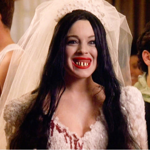 Lindsey Lohan Halloween costume as a dead bride