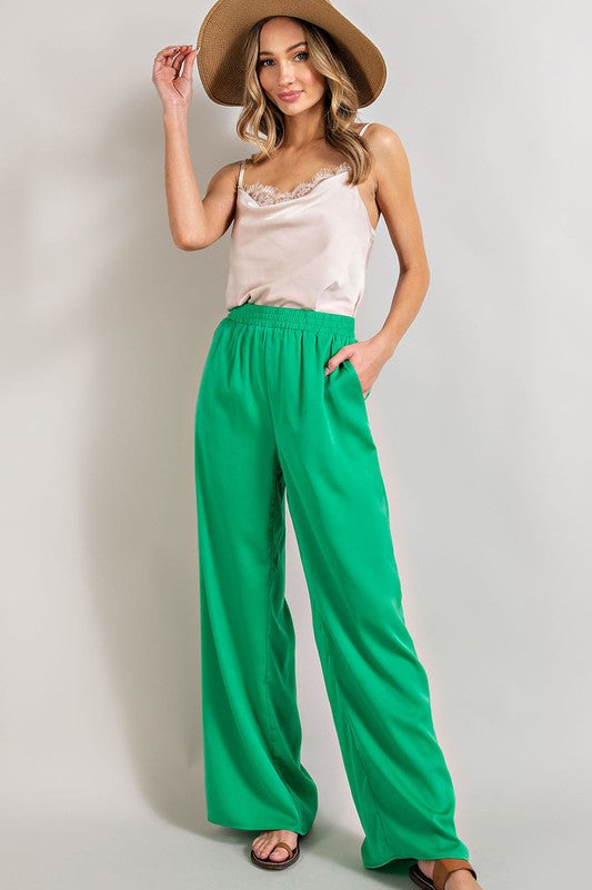 Satin Staple Straight Leg Pant