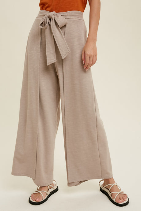 Casual Vibes Slub Knit Slit Pants