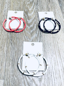 Bamboo Texture Ceramic Hoops