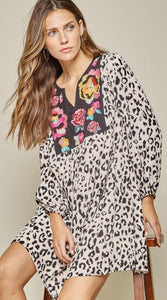 Mix It Up Floral Animal Print Dress