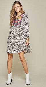 Mix It Up Floral Animal Print Dress