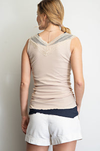 Lace Double V-Neck Tank