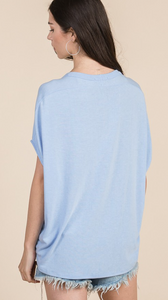 Skies are Blue Drop Shoulder Tee