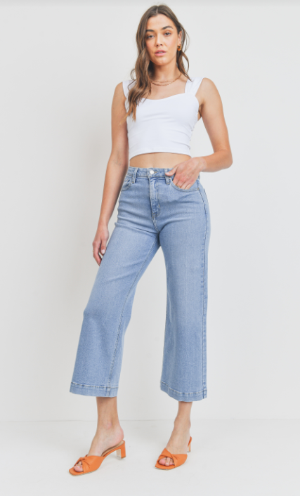 Just Black Classic Wide Leg Crop Denim