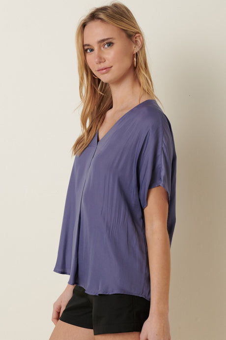 Chic V-Neck Satin Top