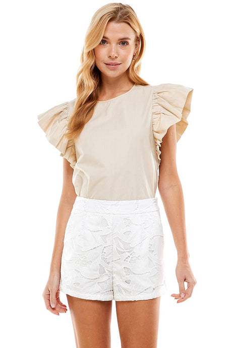 Eye Catching Ruffle Trim Blouse