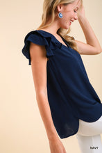 Load image into Gallery viewer, Flirty Flutter Sleeve V-Neck