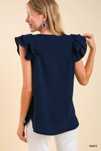 Load image into Gallery viewer, Flirty Flutter Sleeve V-Neck