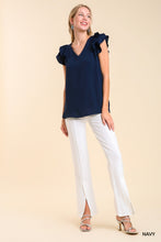 Load image into Gallery viewer, Flirty Flutter Sleeve V-Neck