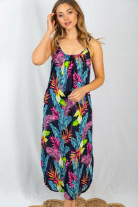 Tropical Print Getaway Maxi Dress