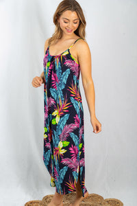 Tropical Print Getaway Maxi Dress