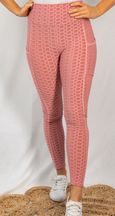 Textured High Rise Leggings