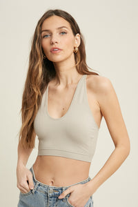 Seamless Scoopneck Bralette with Crossback