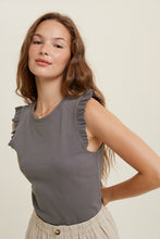 Load image into Gallery viewer, Ribbed Knit Ruffle Tank