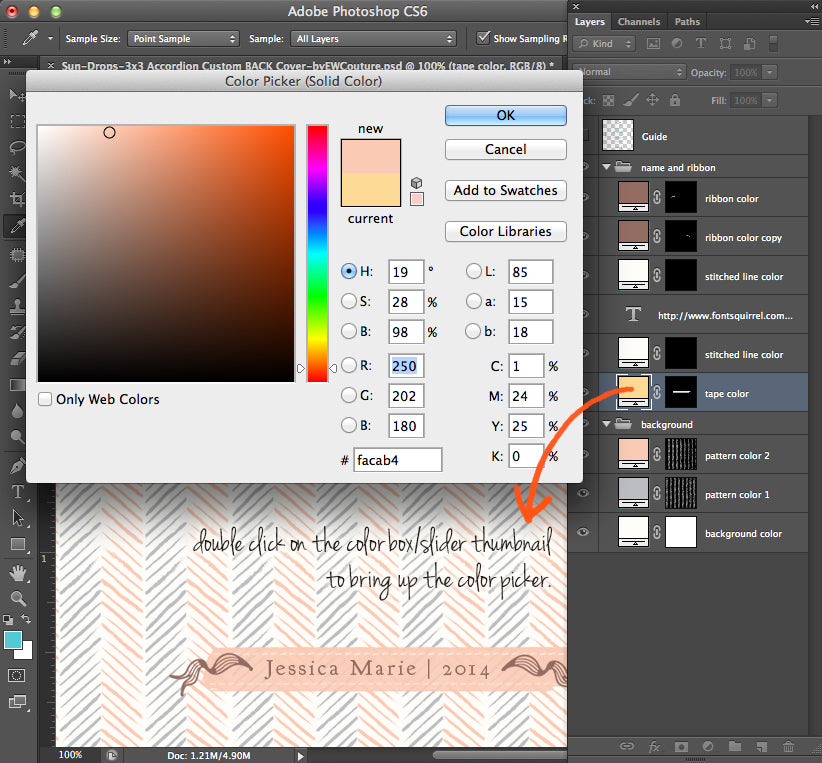 customizing colors - templates for photographers -  ew couture collection