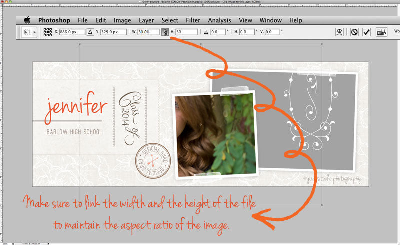 customizing templates for photographers with your own images - ew couture collection