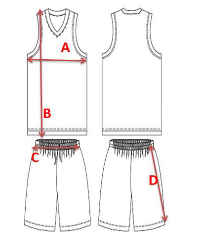 womens basketball jersey size chart