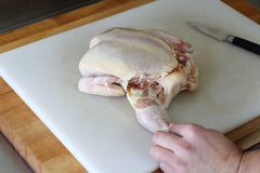 first incision deboning chicken