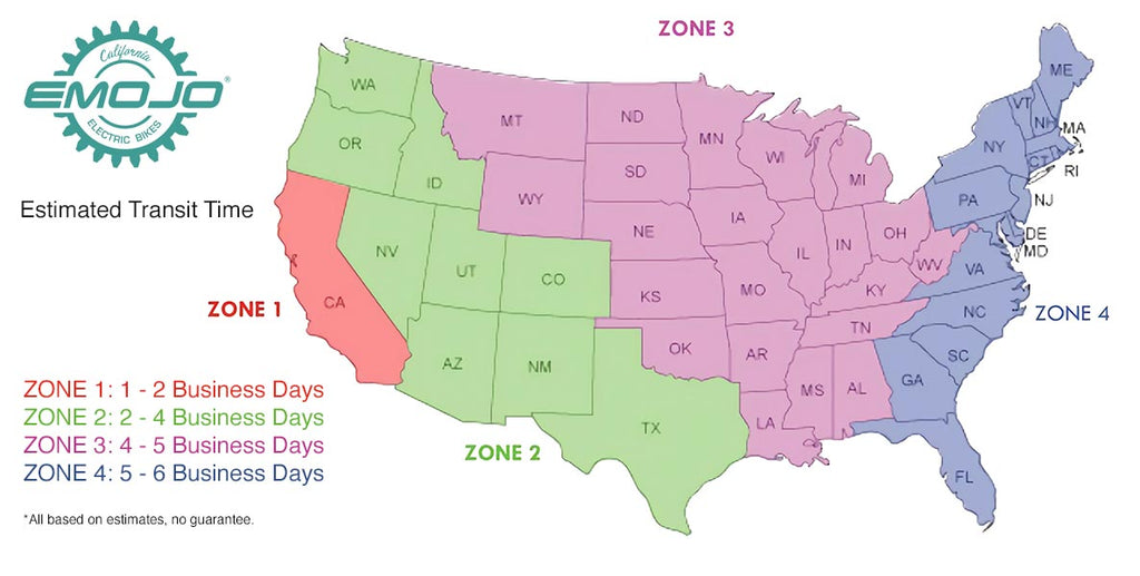 Emojo Electric Bike Shipping Map