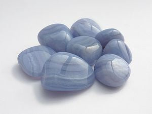 blue lace agate - tumbled stones