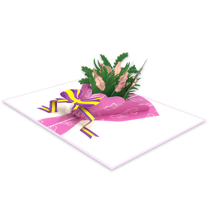 Bouquet of Clits Inappropriate 3D Card