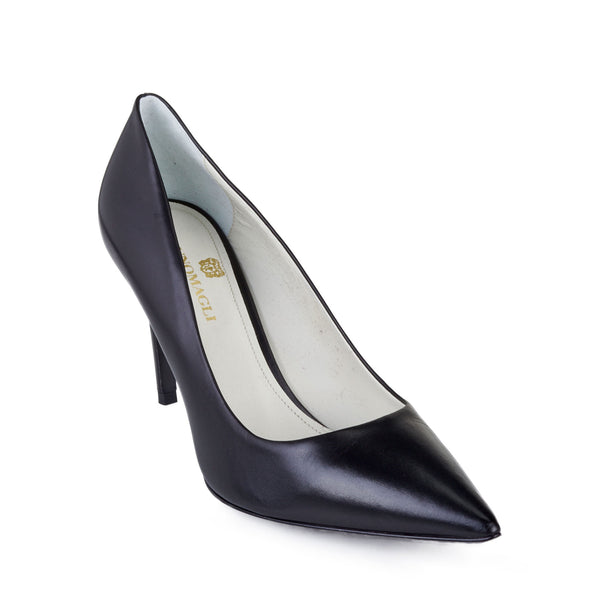 black leather pumps 3 inch heel