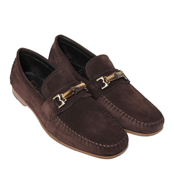 Riviera Suede Bit Loafer - Dark Brown 