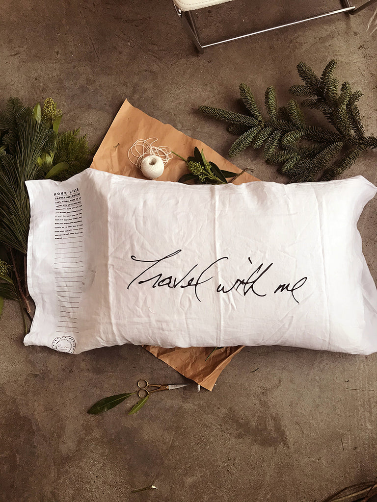 Travel pillowcase for the travel lover. Take it on trips as who knows if that airbnb is clean. It has room to journal your stories. The travel pillowcase is a keepsake to pass down to family, to use as home decor. 