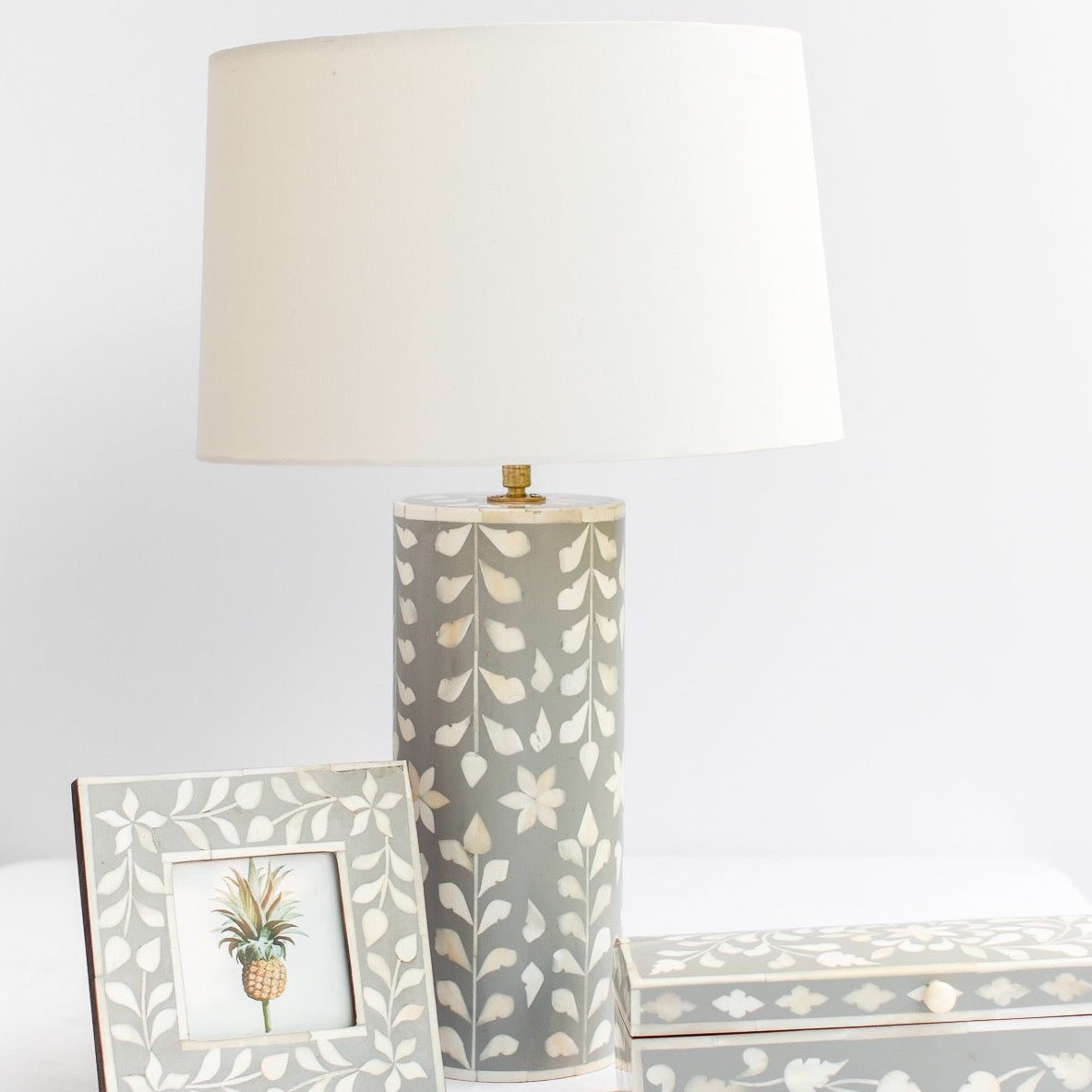 grey blue table lamp