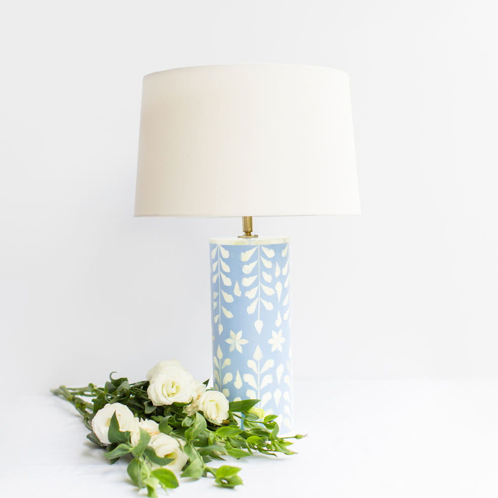 blue ceramic table lamp base