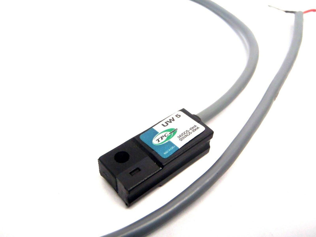 TPC Pnuematics UW5 Proximity Sensor  24VDC 5-40mA 120VAC 5-20mA 2 Wire Red/Black 