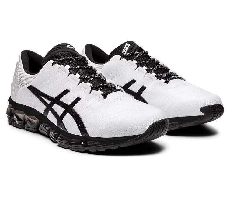 black and white asics